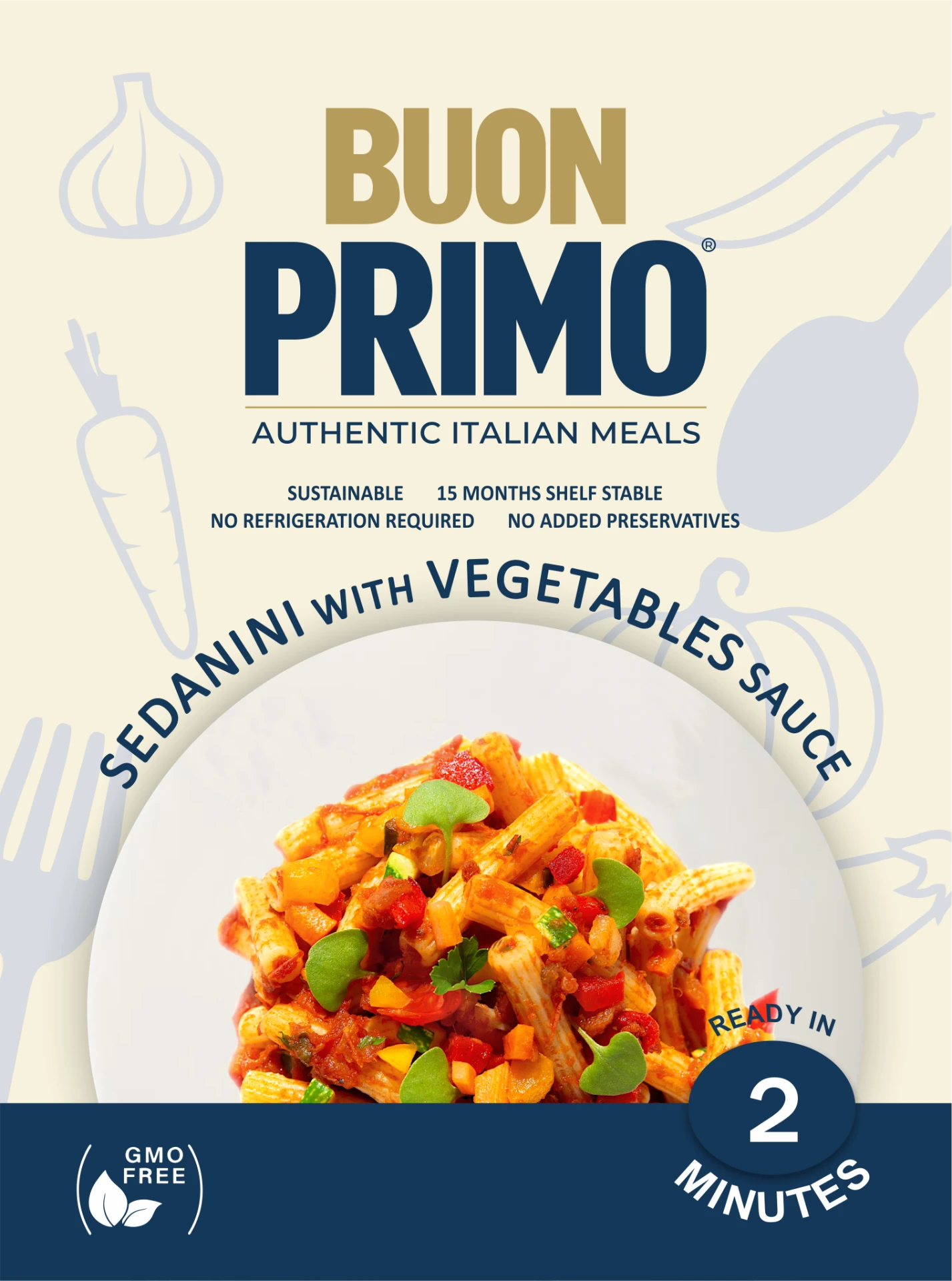 Sedanini with Garden Vegetable Sauce current package front