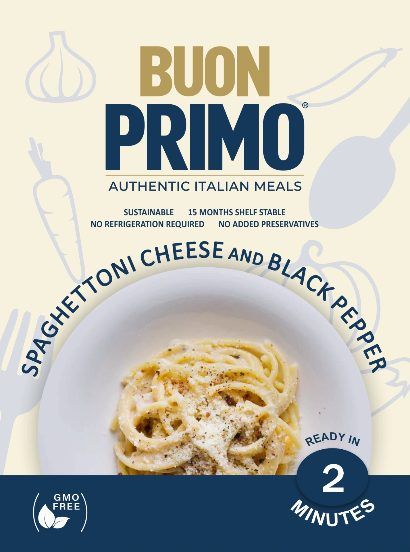 Thick Spaghetti with Pecorino Cheese and Black Pepper current package front